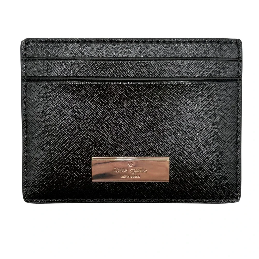 Kate Spade Kenzie Card Holder Black Patent Saffiano KK045 NWT